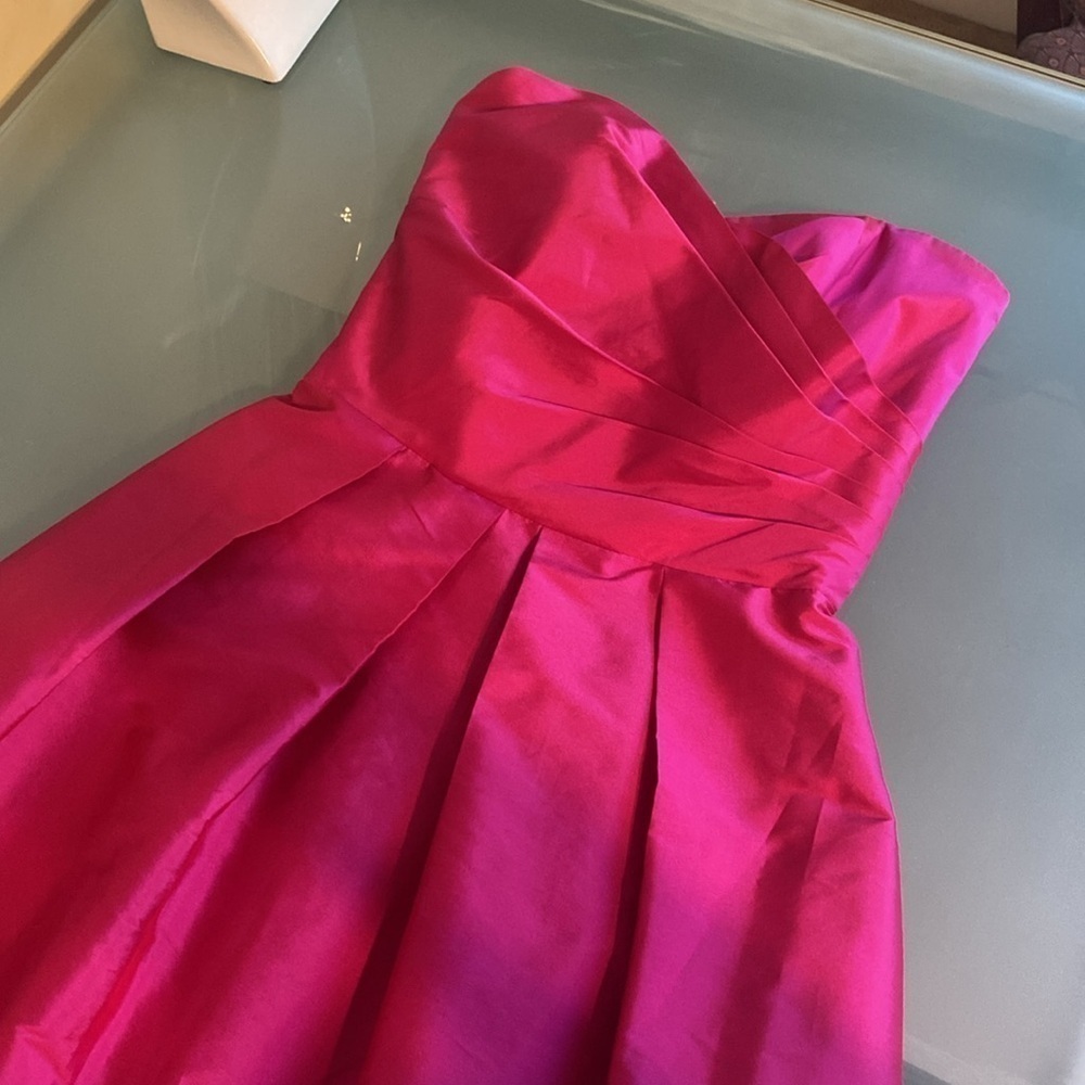Like NEW Alfred Sung Pink Strapless Mini Dress Size 2 - Picture 4 of 10